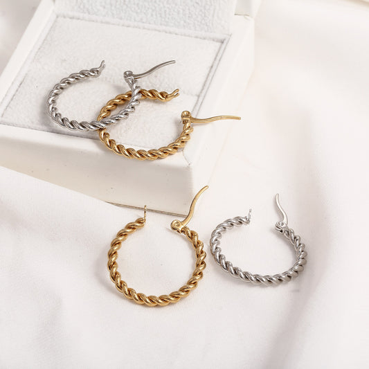 Ziya Twisted Gold Hoop Earrings