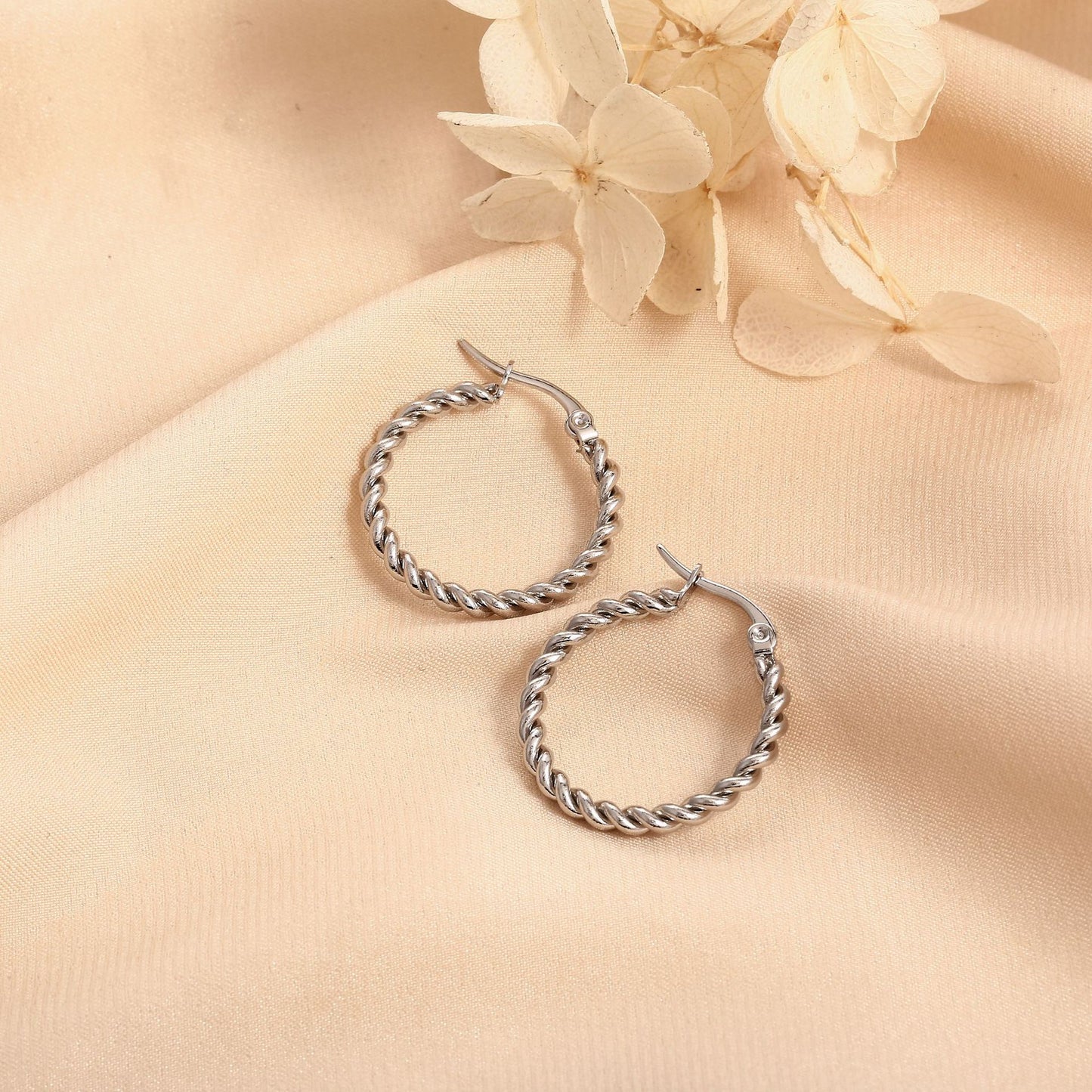 Ziya Twisted Gold Hoop Earrings