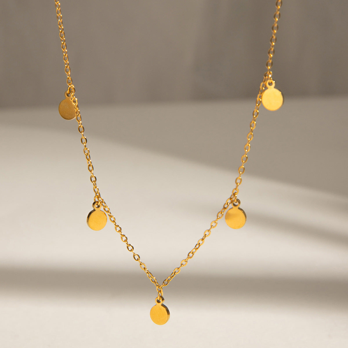 Ziya Minimal Gold Disc Necklace