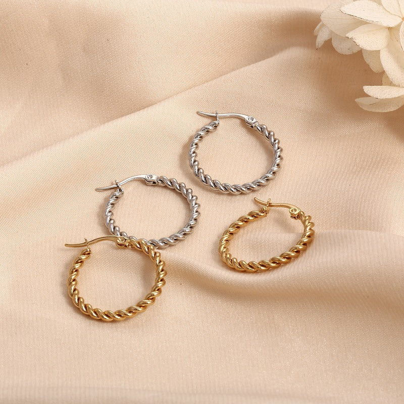 Ziya Twisted Gold Hoop Earrings