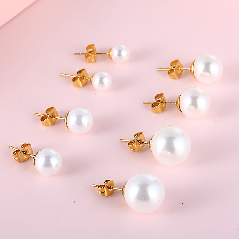 Ziya Classic Pearl Stud Earrings