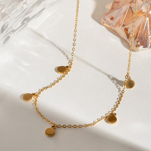 Ziya Minimal Gold Disc Necklace